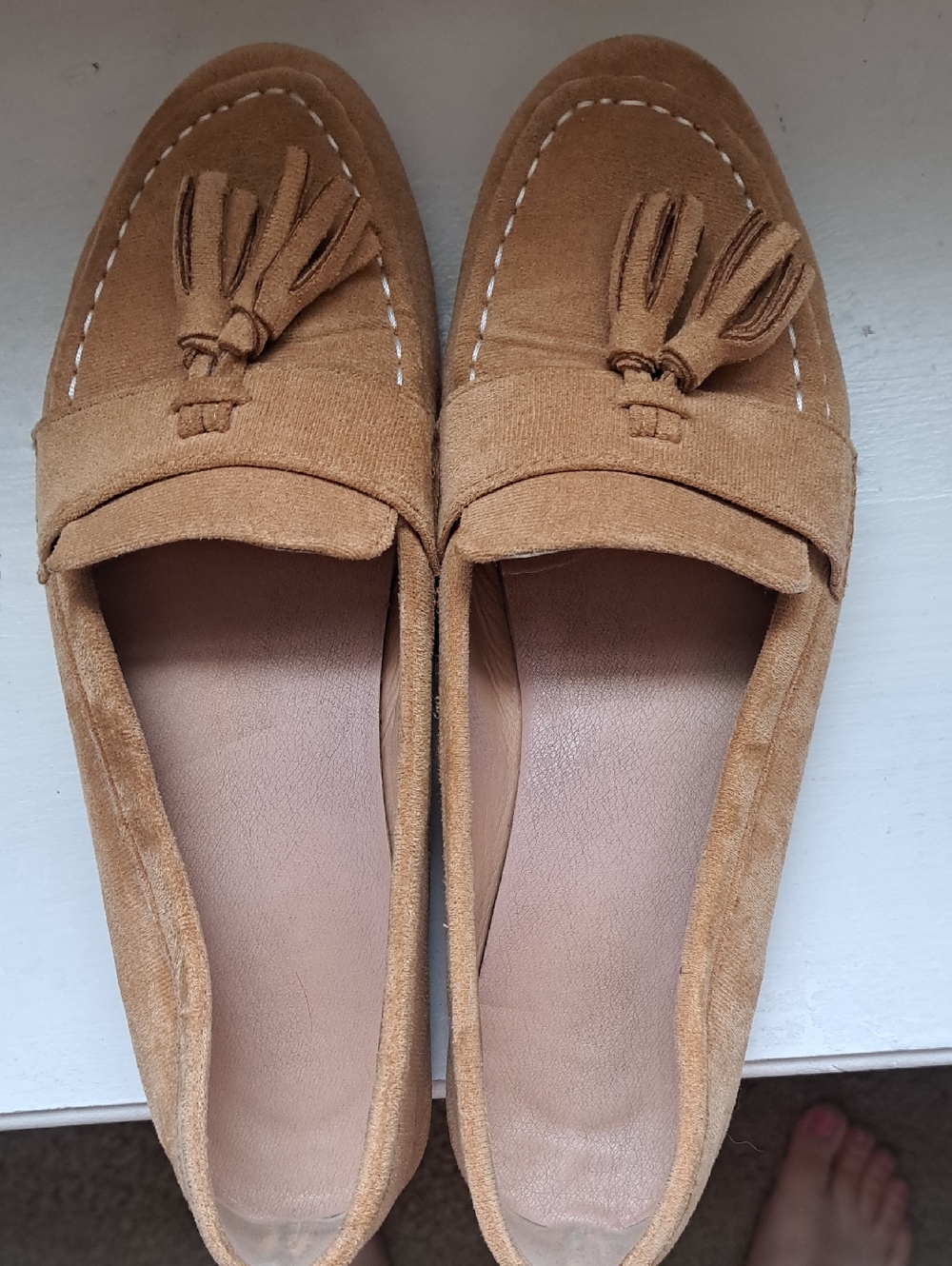 SHEIN Tan Suede Tassel Loafers